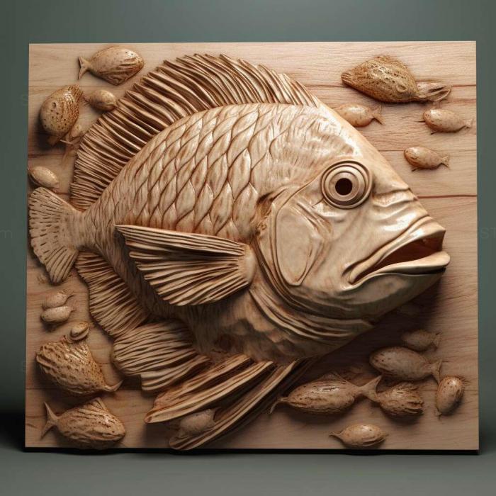 Nature and animals (st Pecilia fish 2, NATURE_62) 3D models for cnc